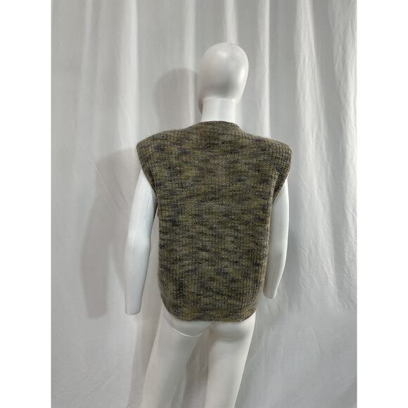 Les Coyotes De Paris 'Morris' Green M�lange Cashmere Sweater Vest Size 4 - Picture 2 of 4